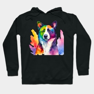 Karelian Bear Dog Watercolor Portrait Hoodie